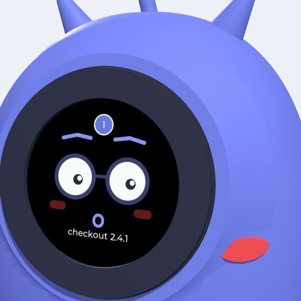 Surprised face with a blue badge: a deploy